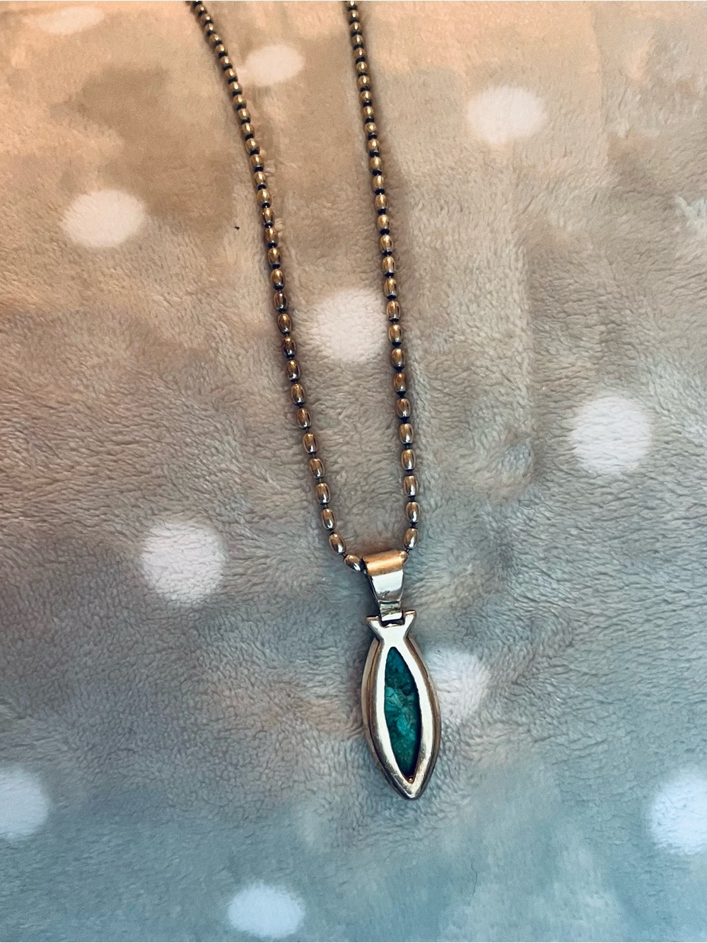 Sterling Silver 925 Teardrop Turquoise Pendant Necklace - Picture 3 of 4